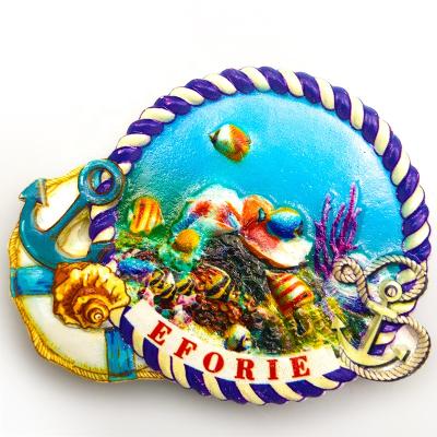 China Ceramic Shape Souvenir Promotion 3D Resin Fridge Magnet Resin Ocean Fridge Tourist Magnet for sale