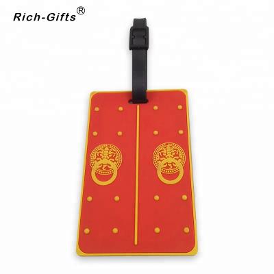 China Hotel And Resort Chinoiserie Hot Selling Soft Rubber Luggage Tags Custom Logo for sale