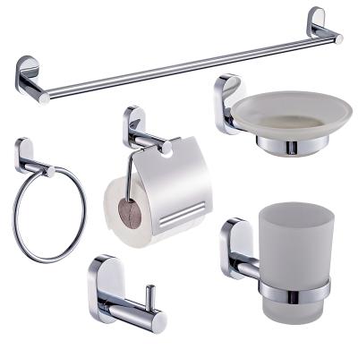 China Sustainable Economical Bathroom Full 6 Pcs Zinc Toilet Accessory Sets American Standard Bathroom Accessories Set for sale