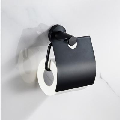 China 304 Stainless Steel Modern Worker Matte Black Stylish Toilet Paper Wall Mounted Holder for sale