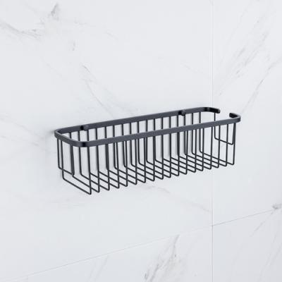 China Wall Mounted Type Summer Storage Stainless Steel Storage Basket Black Painted Bathroom for sale