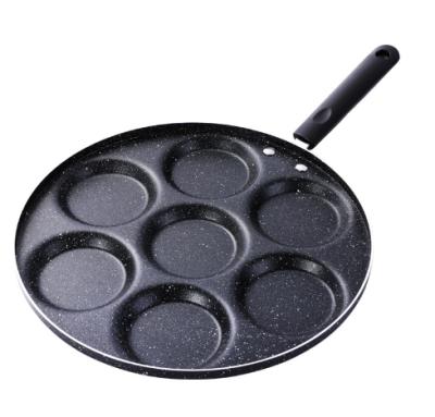 China Seven-Hole Eco-Friendly Frying Pan Cooking Egg Ham Pans Non-Stick Pancake Steak Breakfast Maker Thickened Omelet Pan Egg Pan for sale