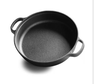 China Household viable thickened cast iron pancake pan flat pan cast iron pot with two ears pot stove metal plate mold for sale