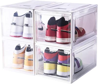 China Sustainable Stackable Shoe Organizer For Small Shoe Collection Display Black White for sale