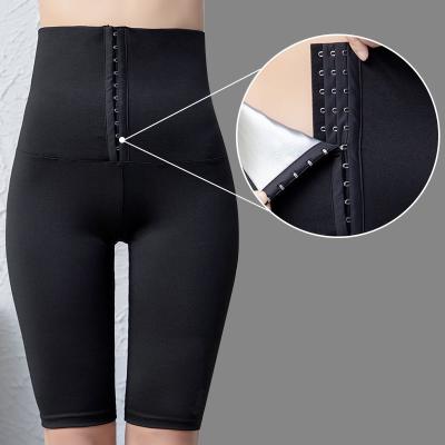 China Waist Trainer Corset High Waist Antibacterial Hot Yoga Pants Gym Gaiters With Waist Cincher Sauna Effect Body Shaper Slimming Pants for sale