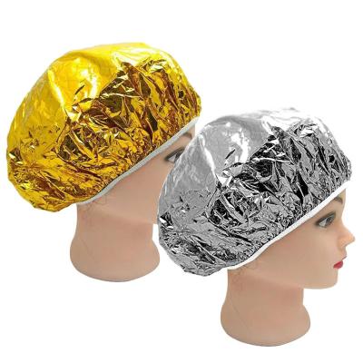 China Aluminum Foil Easy Professional Single Cap Thermal Insulation Cap Shower Elastic Portable Bathing Hat For Women Hair Salon Bathroom for sale