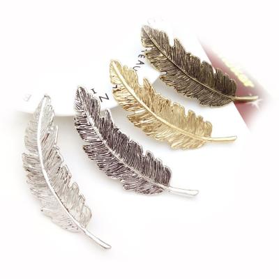 China New Alloy Vintage Convenient Hair Clip Leaf Shape Barrette Metal Hairpins For Women Lady Headwear Hair Accessories for sale