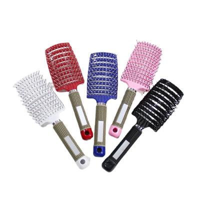 China Comfortable Curved Vented Professional Detangling Comb Portable Home Massage Hair Brush Styling Tools Fast Drying Barber Hairdressing Salon for sale