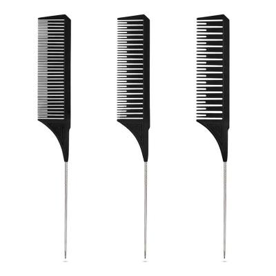 China Hairdressing Viable Comb Steel Tip Tail Comb Highlighting Hair Comb Barber Shop Anti-Static Barber Shop for sale