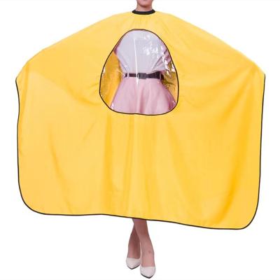 China Barber Cloak Waterproof Window Cloak Hair Salon Hair Cutting Cloak Apron With Transparent Viewing for sale