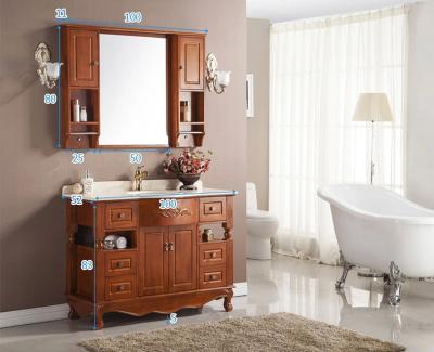 China Modern Cheap Free Standing Single Bathroom Vanity / Solid Wood Bathroom Vanity Cabinets Double Basins for sale