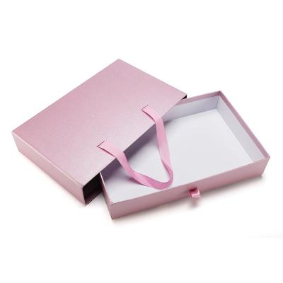 China Logo Cardboard Paper Shoe / Recyclable Wholesale Custom Clothes / T-shirt Packaging Gift Box With Ribbon Closure for sale