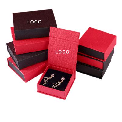 China Wholesale Handmade Luxury Cardboard Paper Gift Boxes With Custom Earring Ring Storage Packaging Box Logo Printed Magnet Necklace Bracelet for sale