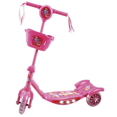 China Low MOQ 3-Wheel Kid's Baby Scooter with LED Light and Music Plastic Mini Tricycle Kids Kick Scooter for sale