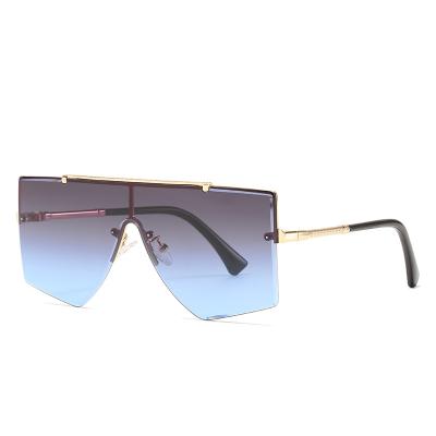 China One-piece frameless sunglasses 2582 new fashion sunglasses European and American retro sunglasses square men's border driving sunglasses for sale