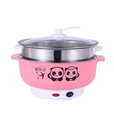 China Multi-Use Shabu Shabu Viable Stainless Steel Hot Pot Small Electric Cooker With Steam Layer for sale