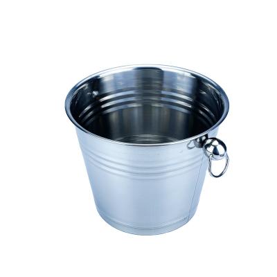 China Sustainable Ice Bucket With Handle High Quality Cheap Stainless Steel Buckets, Customer Logo Sustainable Barware OEM for sale