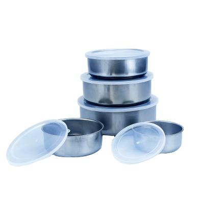 China Sustainable Wholesale Hot Sale Cheap Kitchen 5 Pieces Set Stainless Steel Fresh-keeping Box for sale