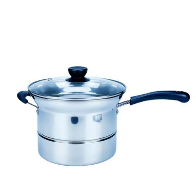 China Sustainable Quality Stainless Steel Kitchen Cooking Double Bottom Basket Noodle Pots With Strainer Pasta Pot for sale