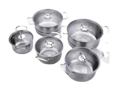 China Sustainable Kitchen 5 Piece Stainless Steel Cooker With Steel Cover And Steamer Slice Soup Pot for sale