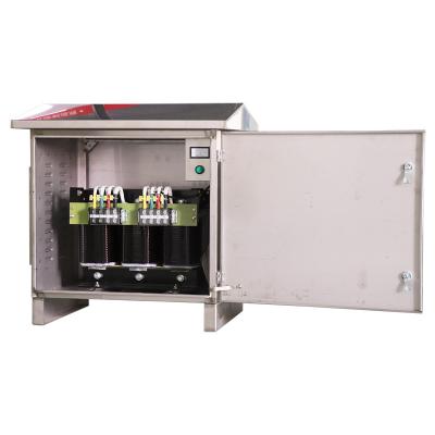 China IP54/IP65 Safety Stainless Steel Stable and Cabinet 10kva/20kva/30kva Transformer 380v at 220v step down 3 phase for outdoor use for sale