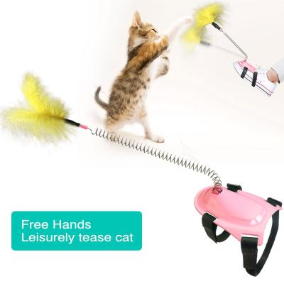 China Funny Feather Cat Toy Funny Cat Wand Interactive Toy Spring Factory Direct Selling Viable Small Feet for sale