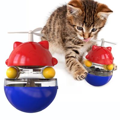 China Dropshipping Swirl Lucky Cat Toy Pet Cat Food Feeder Viable Interactive Toys for sale