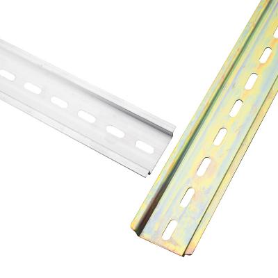 China Galvanized Steel Slotted Din Rails Slotted Guide Rail 35mm Din Rack Rail for sale