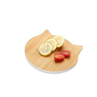 China Wholesale Custom Printing Stocked Cartoon Shape Cookware Cutting Plate Bamboo Cutting Board for sale