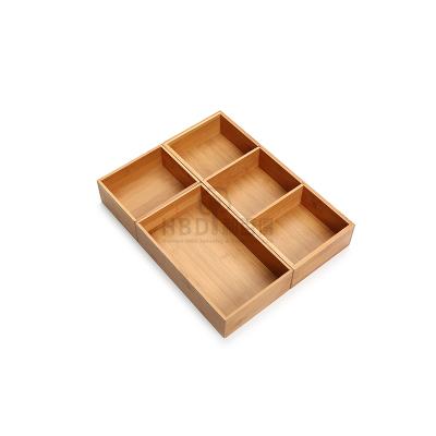 China Wholesale 3pcs Modern Bamboo Utensil Cutlery Removable Dividers Drawer Organizer for sale