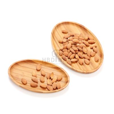 China Sustainable Sturdy Bamboo Oval Shape Food Coffee Tea Cheese Snack Serving Dish Set for sale