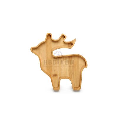 China Sustainable Animal Shape Natural Wholesale Custom Bamboo Food Serving Tray for sale