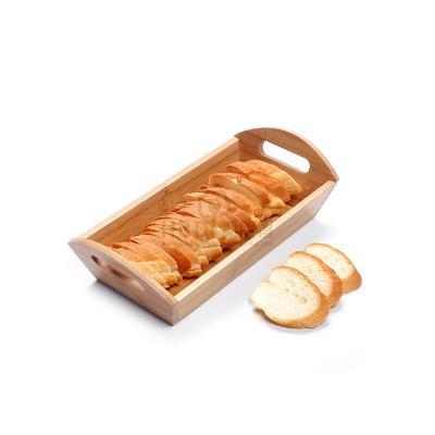 China Sustainable Kitchen Fruit Bread Box Food Container Bamboo Bamboo Serving Tray for sale