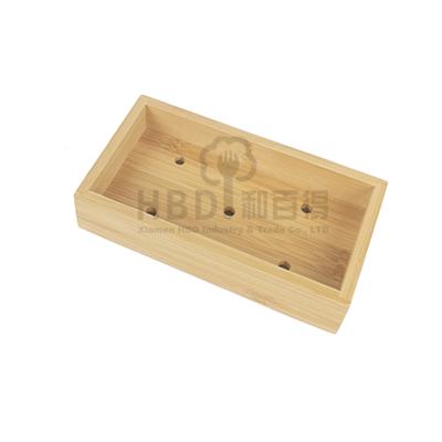 China Sustainable Eco - Friendly Custom 4 Pcs Bathroom Accessories Set Bamboo Soap Dispenser Soap Box for sale