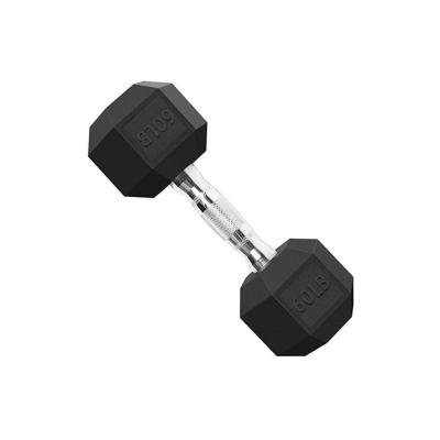 China Durable / Smell Free / High Quality WellTrust Rubber Dumbbell Weigh Good Selling Hex Rubber Dumbbell Professional Dumbbells for sale