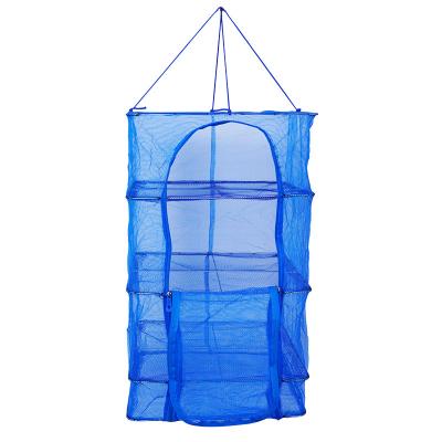 China Durable Collapsible Hanging Nylon Basket Fish Drying Net Three Layers Drying Fish Cage for sale