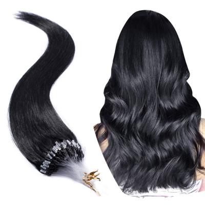 China Straight Micro Ring Loop Extensions Remy Hair Piece Micro Link Hair Beads Cold Stick Angled Hair Fish Line for sale