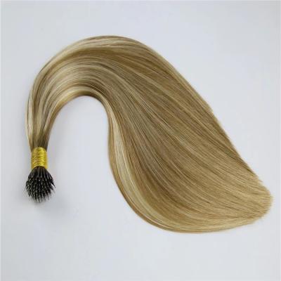 China Micro Nano Hair Ring Human Hair Extensions Tipped Silky Straight Wave Real Pearl Links Wig Full Head For Women Highlight P#6/613 for sale