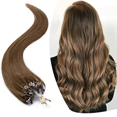 China Straight Micro Ring Loop Extensions Remy Hair Piece Micro Link Hair Beads Cold Stick Angled Hair Fish Line for sale