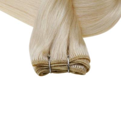 China 100 Virgin Hair Straight Hand Tied Hair Extension Super Virgin Hand Drawn Double Tied Weft For Fashionable Women for sale