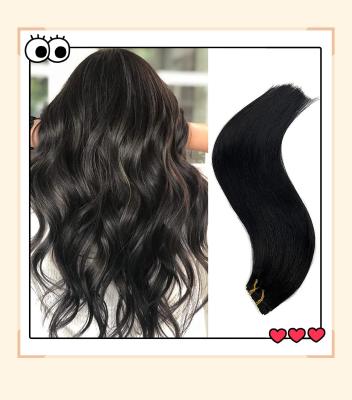 China Straight Hair Weft Sew In Weft Extensions Jet Black Straight Hair Bundle Extensions For Women Remy Human Hair Extensions Hand Tied for sale