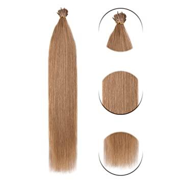 China Silky Straight Pre Bonded Cold Wig I Tip Hair Gloden Brown Remy Hair Soft Straight Hair Extensions For Women for sale