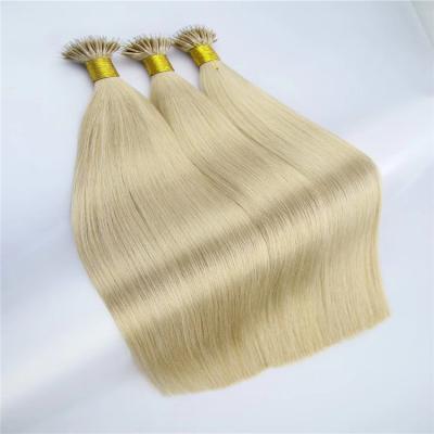 China #18 Blonde Silky Straight I Tip Pre Bonded Hair Extensions Hair Keratin Stick In Hair Extension For Women for sale