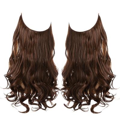 China Wholesale Price 100% Hot Selling Body Wave Double Wave Remy Human Hair Fish Wire Hair Halo Hair Extensions for sale