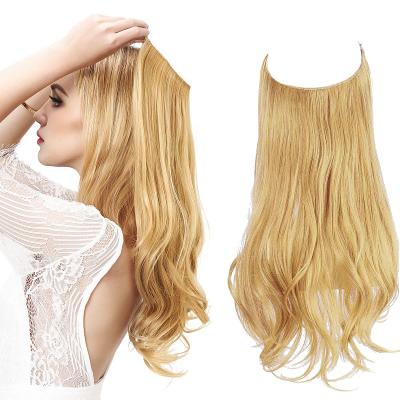 China Cheap Remy Human Hair Super Double Halo Body Wave Extension Human Hair Extension For Trendy Women for sale