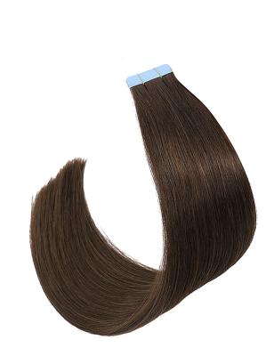 China Russian Virgin Hair Straight Seamless Seller Remy Wig Dark Brown Hair Tape In Hair Extensions for sale