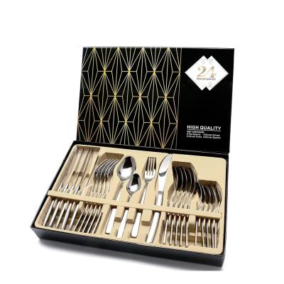 China Sustainable Wholesales Flatware Sets 24PCS Stainless Steel Cutlery Set for sale