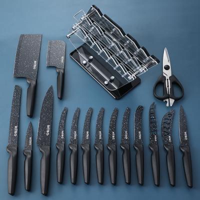 China Viable Hot 17pcs Kitchen Knives Set Multifunctional Damascus Stainless Steel Knife Cooking Knife Set With Block for sale