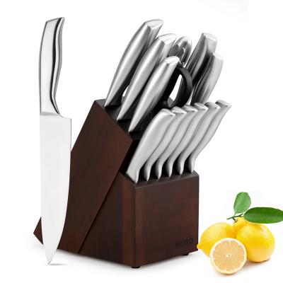 China Sustainable 13pcs Stainless Steel Kitchen Knife Set With Wooden Block for sale