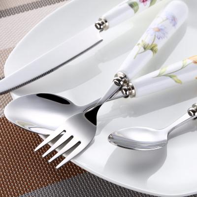 China Yasite Viable Cutlery Set Ceramic Handle Flatware Set For Gift Stainless Steel Utensil Set for sale